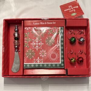Cypress Home Holiday Wine Glass Charms Set Multicolor Metal Christmas 4 Pack